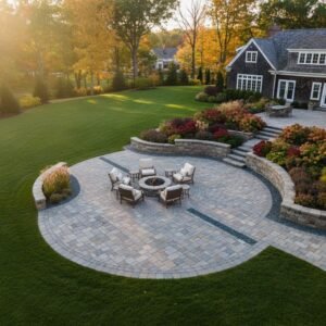 Latham NY permeable paver patio installation