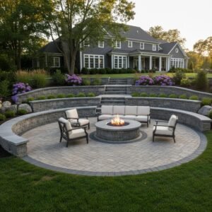 Latham NY natural stone retaining wall construction