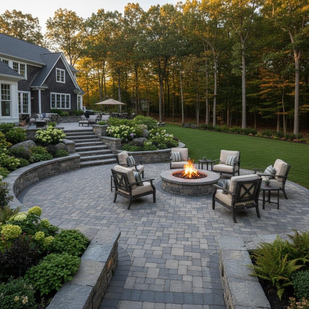 sloped yard hardscape solutions Delmar NY