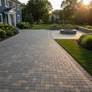 Guilderland interlocking paver driveway installation