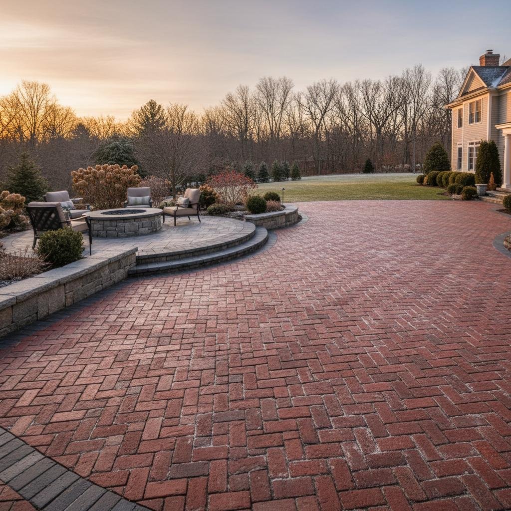 Delmar brick driveway installation