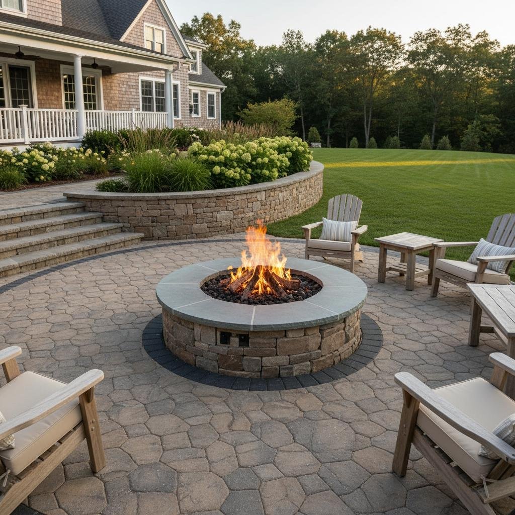 Custom non-gas fire pit builders near Saratoga Springs