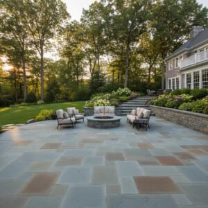 Guilderland bluestone patio installation