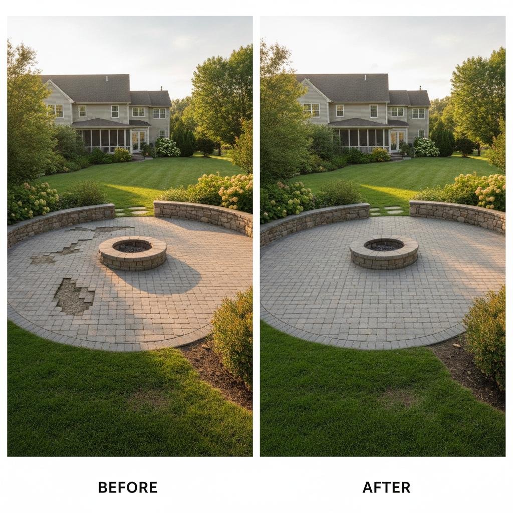 uneven paver patio leveling Colonie