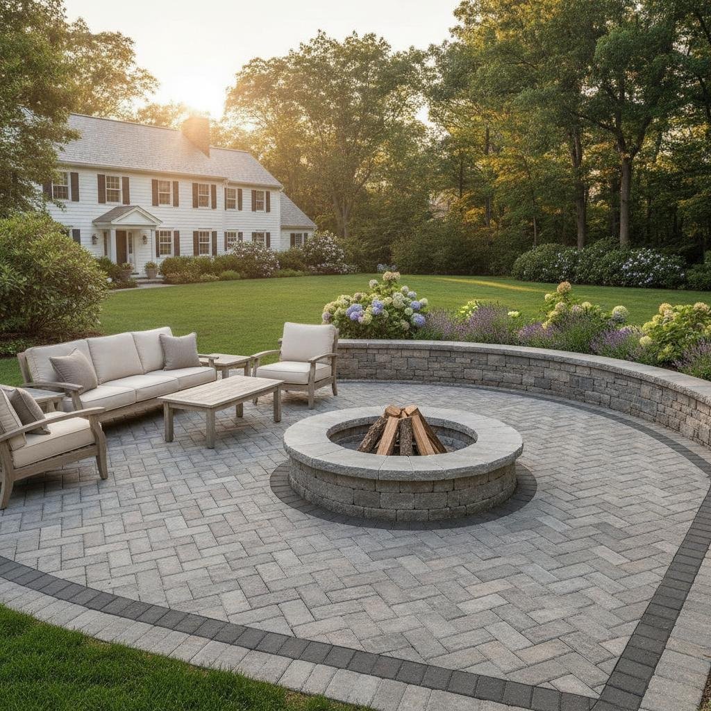 cracked concrete patio replacement with pavers Guilderland