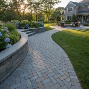 Mechanicville bluestone paver walkway installation