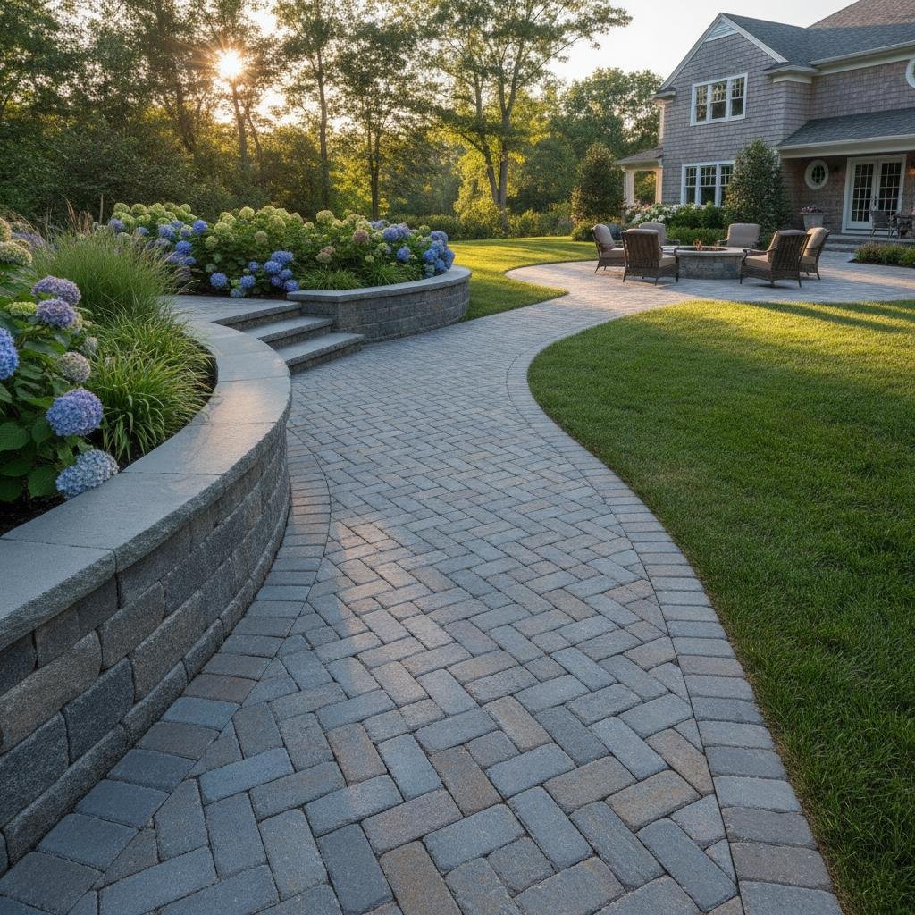 Mechanicville bluestone paver walkway installation