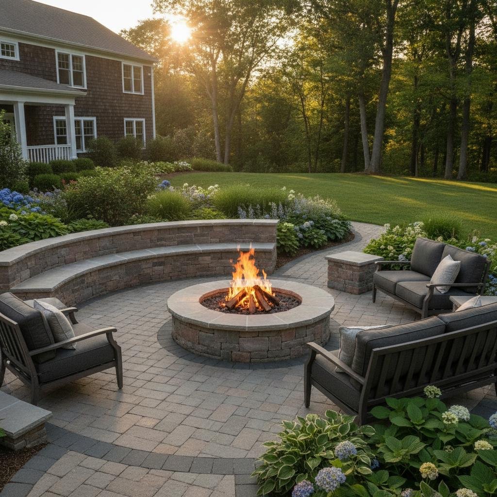 custom wood-burning fire pit installation Loudonville